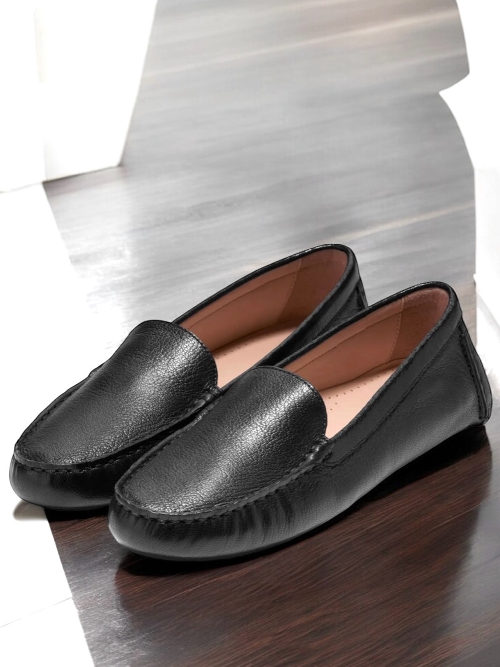 🆕 Cole Haan Evelyn Leather Driver Shoes Loafers Black